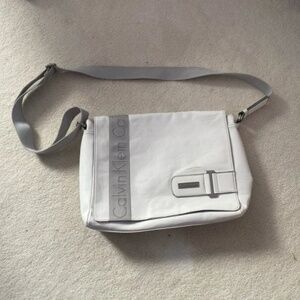 Calvin Klein White Crossbody Messenger Bag